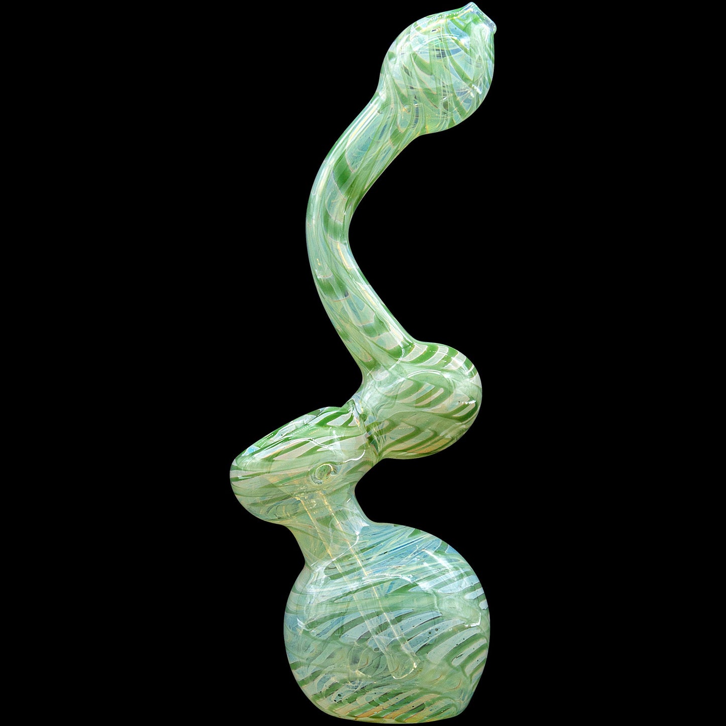 "Bubble Lock" Color Raked Sherlock Bubbler Pipe